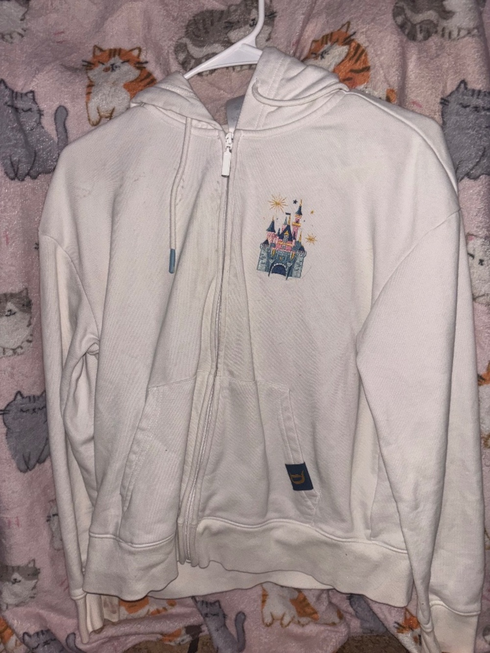 Disneland Resort White zip-up hoodie (S)
